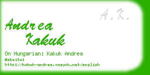 andrea kakuk business card